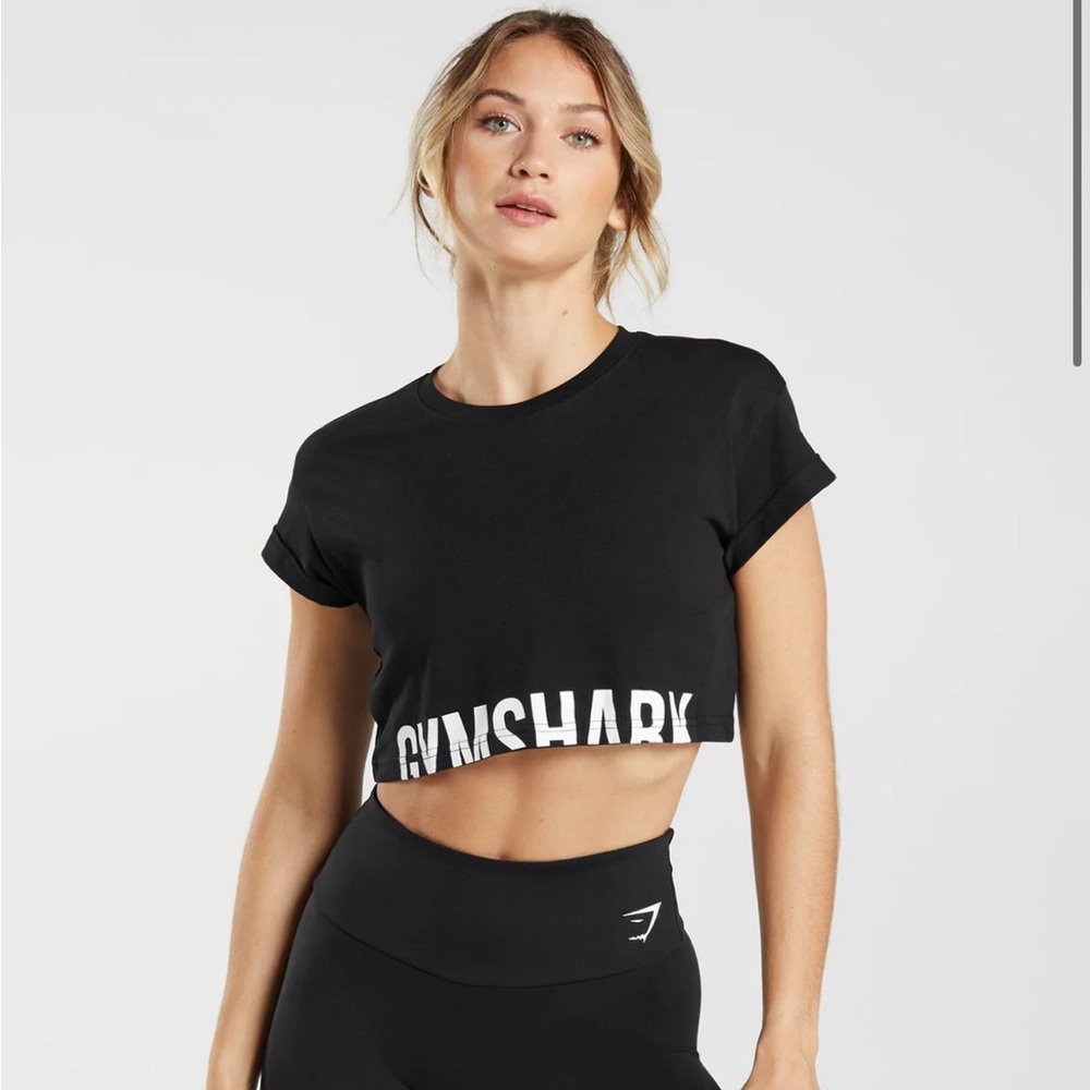 Gymshark Fraction Crop Top in Black